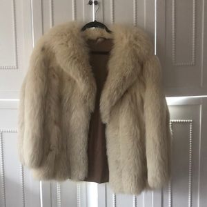Vintage Parisian Cream Rabbit Fur Coat